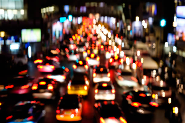 istock Abstract blur bokeh of traffic jam 477726160