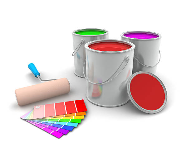 istock Three Tin of Paint and Swatch 477726545