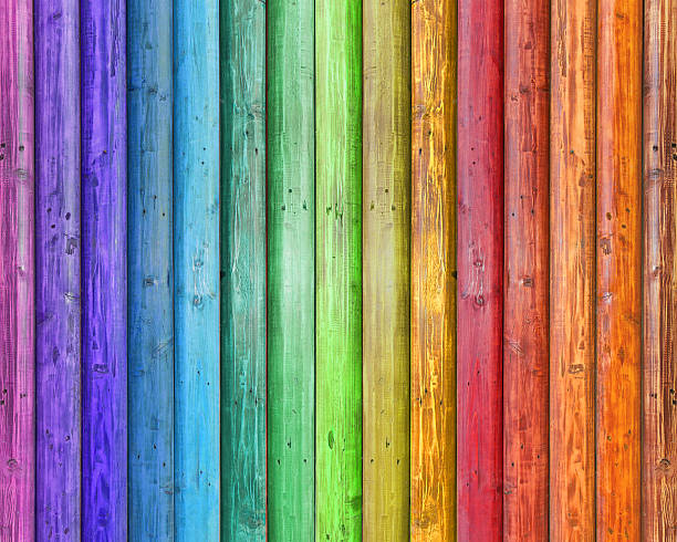 colorful wooden background - Rainbow color
