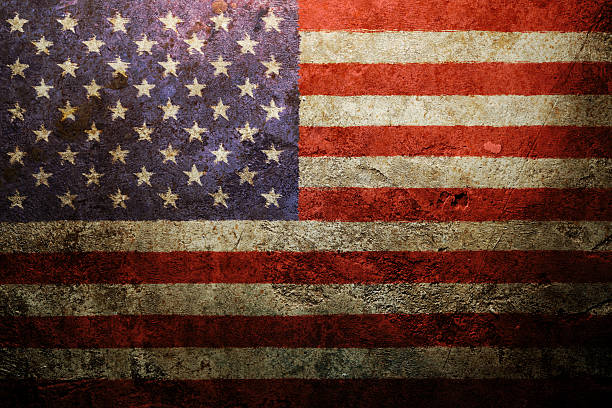 istock Worn vintage American flag background 477729844