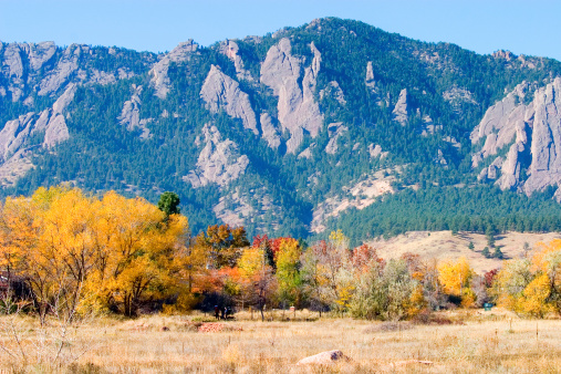 Boulder Colorado and the flatirons in autumn