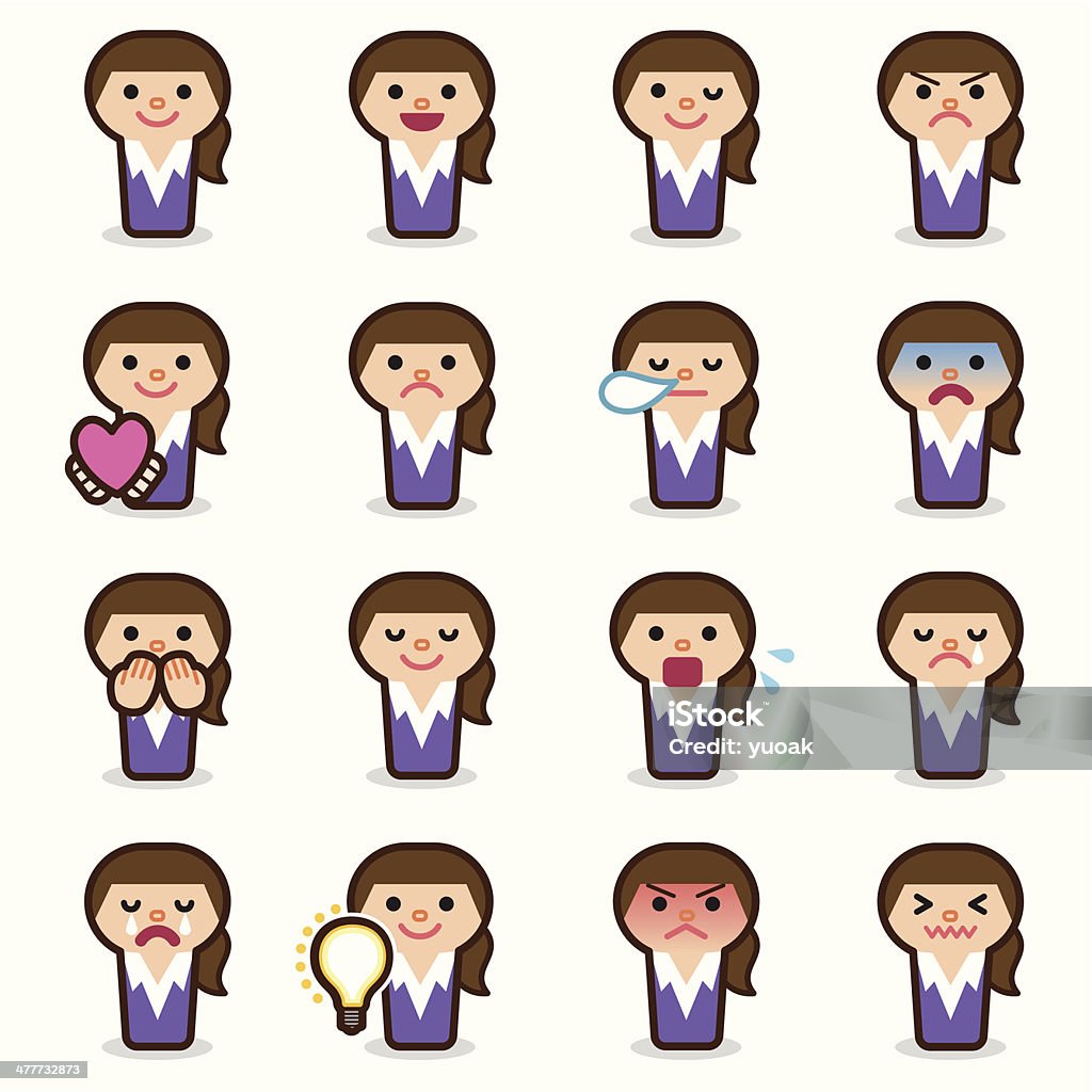 ビジネス女性 emoticons - おびえるのロイヤリティフリーベクトルアート