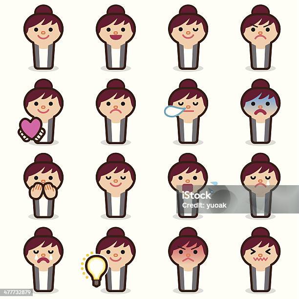 Business Woman Emoticons Stock Illustration - Download Image Now - Achievement, Adult, Anger