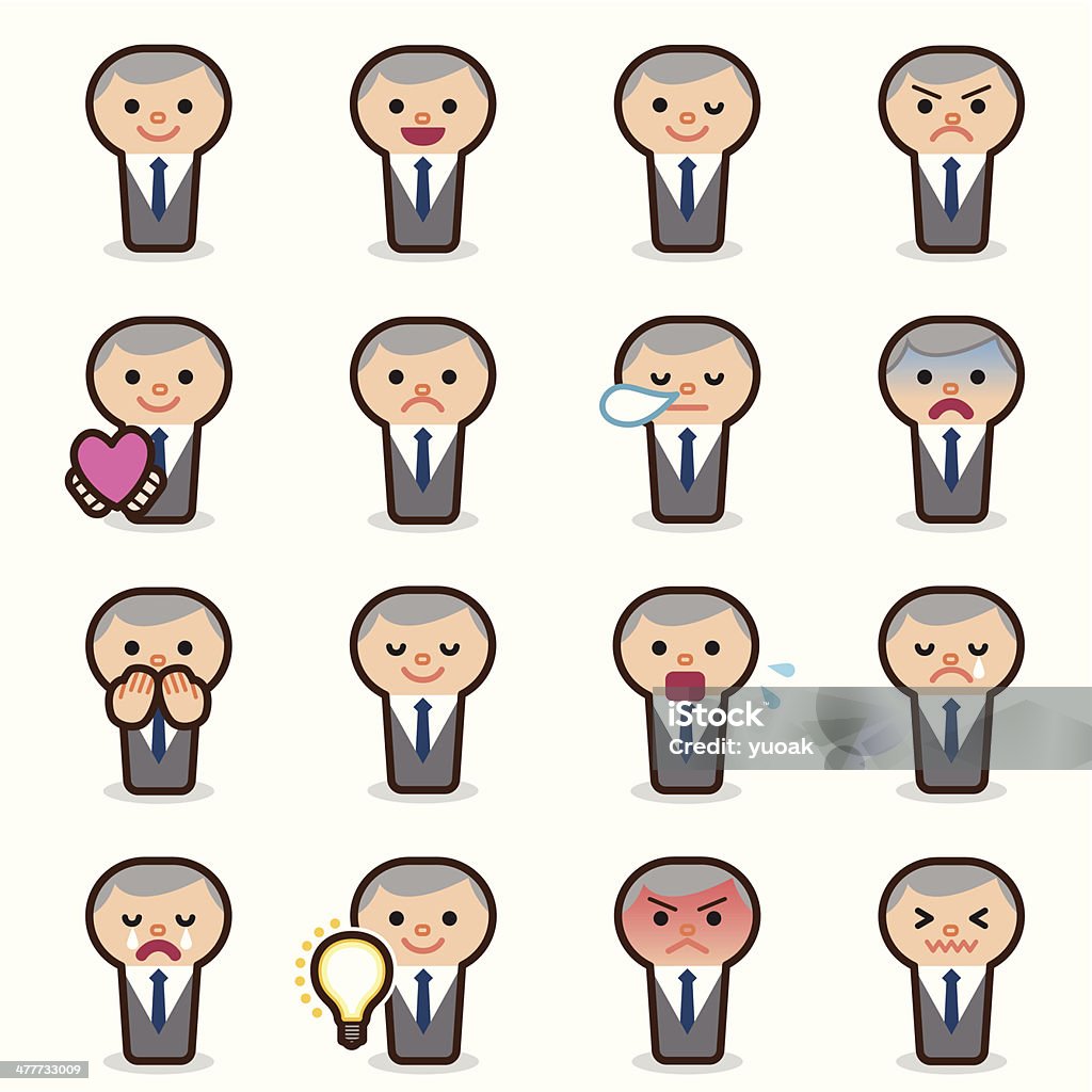 Empresario emoticons - arte vectorial de Acostado libre de derechos