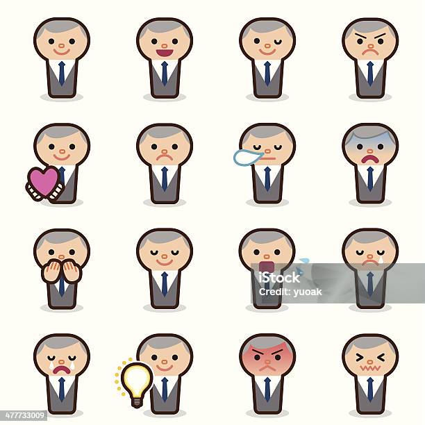 Ilustración de Empresario Emoticons y más Vectores Libres de Derechos de Acostado - Acostado, Adulto, Amor - Sentimiento