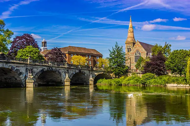 The english bridge in Shrewsbury.