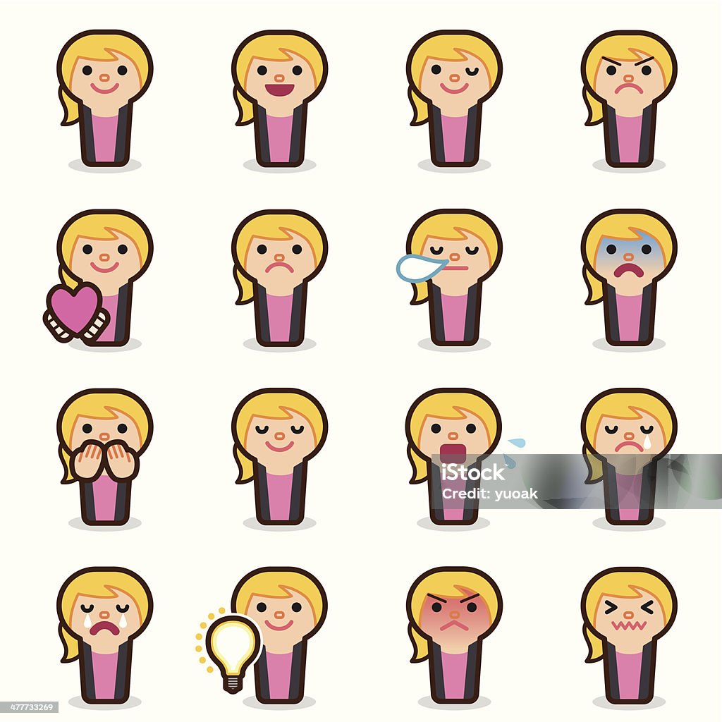 ビジネス女性 emoticons - 言わざるのロイヤリティフリーベクトルアート