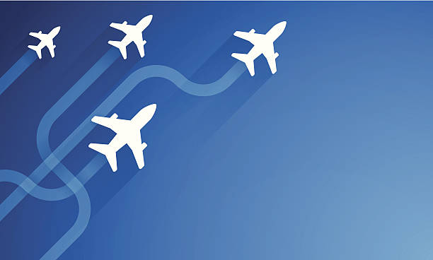 ilustrações de stock, clip art, desenhos animados e ícones de viagens aéreas e os voos - air vehicle airplane commercial airplane private airplane