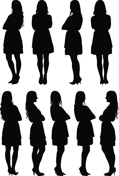 Vector illustration of Various views of casual women