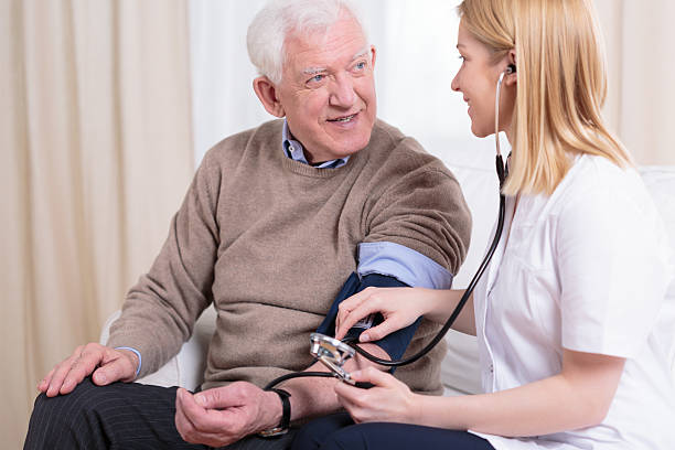 istock Caregiver checking the hypertension 477738496