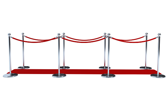 Chrome VIP Rope barriers with red carpet