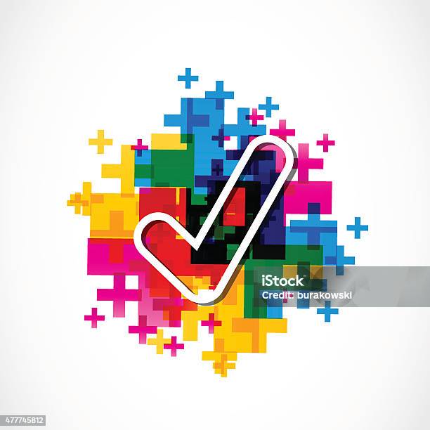 Colorful Approved Ok Sign Stock Illustration - Download Image Now - Plus Sign, Abstract, Asking