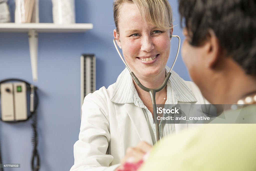 フレンドリーな女性医師が医療検査 - 2人のロイヤリティフリーストックフォト