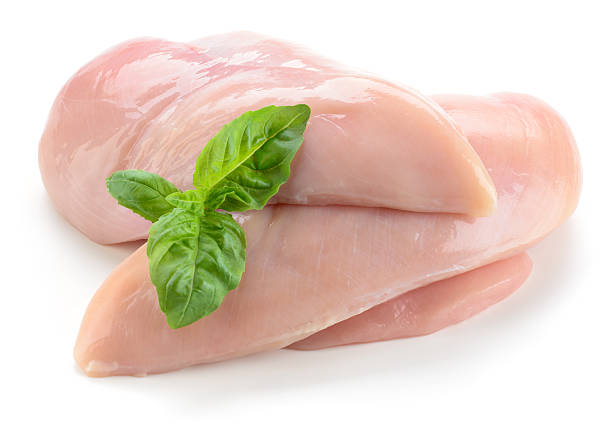 istock Raw fresh chicken fillet isolated on white 477750378