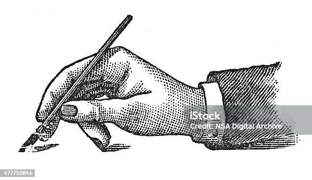 Correct Position Of The Hand While Writing Stock Illustration - Download Image Now