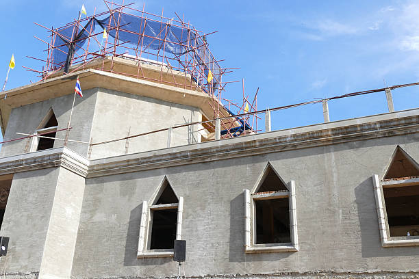 istock The structure of buddhist pagoda during construction 477753586