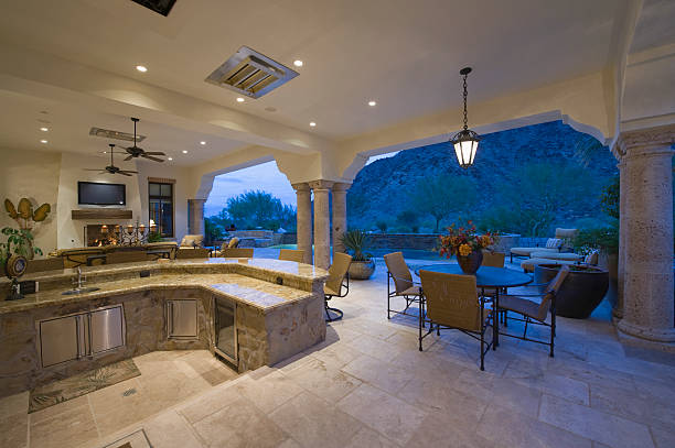 istock Sitting Area By Sunken Kitchen With Porch View 477754363