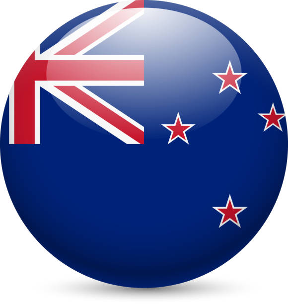 istock Round glossy icon of New Zealand 477755536
