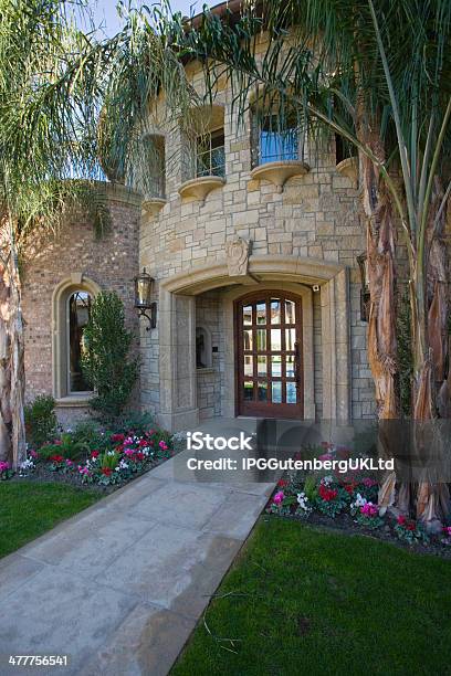 Front Garden With House Exterior Stock Photo - Download Image Now - Doorway, Facade, Flowerbed