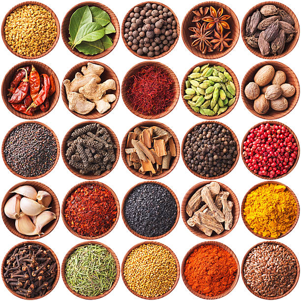 istock collection of different spices and herbs isolated on white 477756737