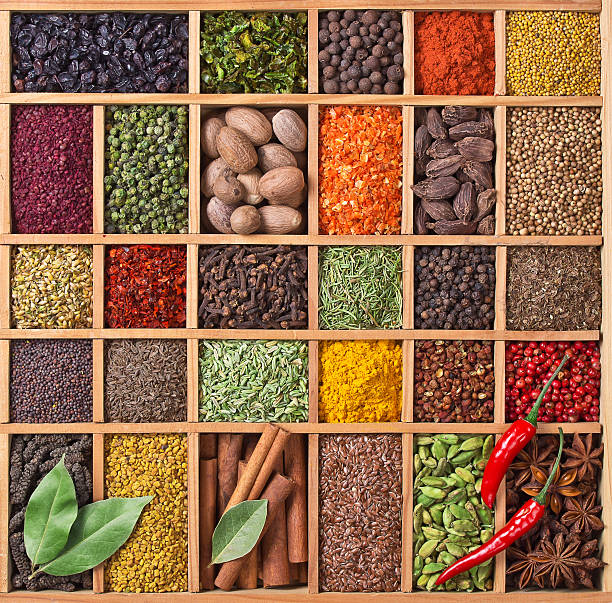 istock wooden box with spices and herbs 477757241
