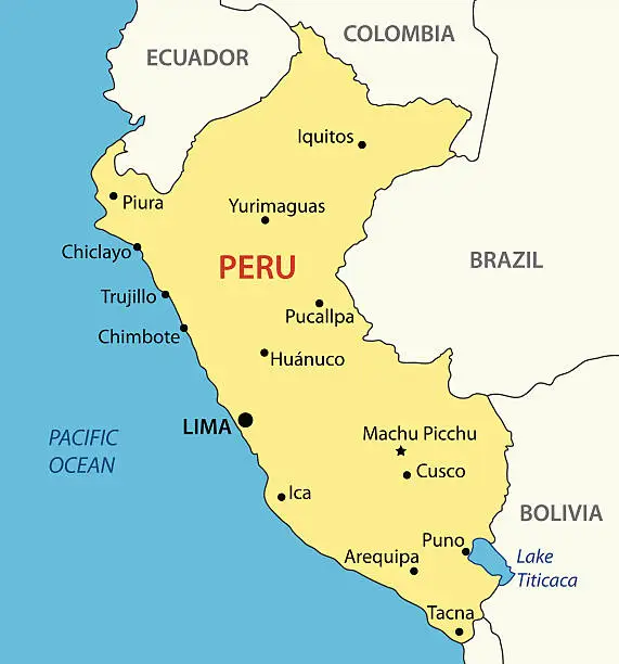 Vector illustration of Republic of Peru - vector map