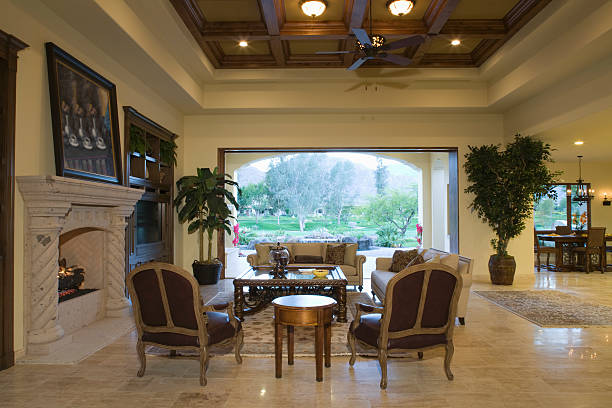 istock Living Room With Porch View And Dining Area 477759213