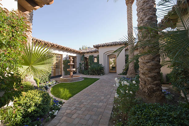 istock Paved Path And Plants In Garden Exterior 477759293