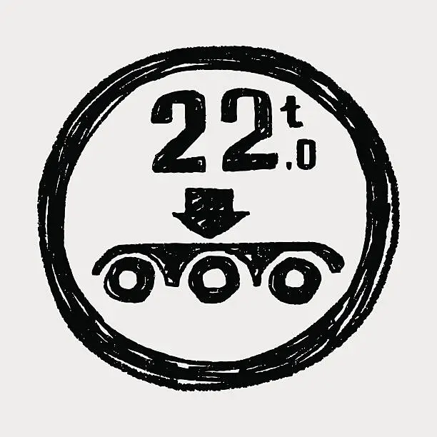 Vector illustration of Maximum weight per axle. doodle