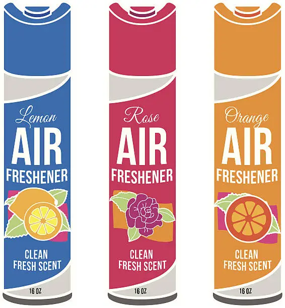 Vector illustration of generic air fresheners in different scents
