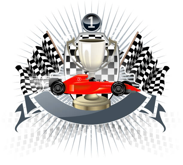 победитель shield - insignia coat of arms car chrome stock illustrations