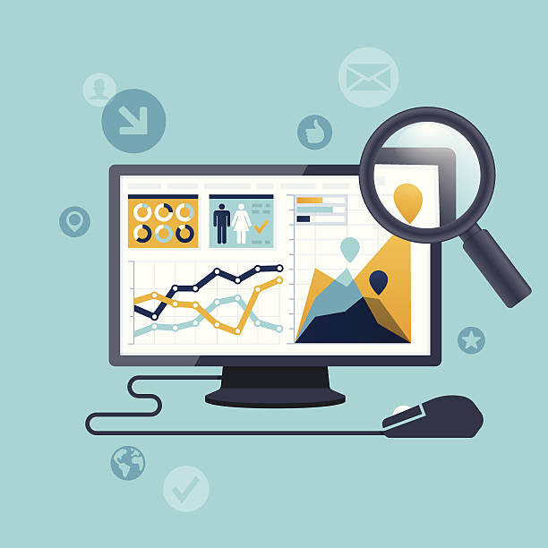 Statistics Computer Data, statistics and anaylysis infographic concept. EPS 10 file. Transparency effects used on highlight elements. sales growth graph stock illustrations