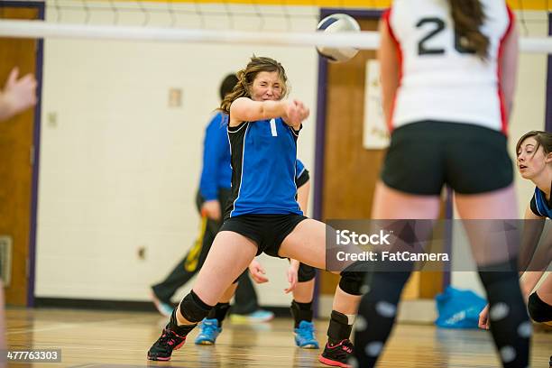 Varsity Volleyball Stock Photo - Download Image Now - 16-17 Years, 18-19 Years, Active Lifestyle