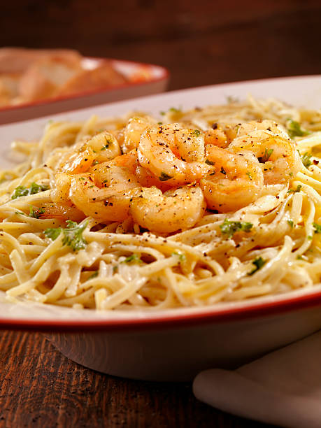 istock Sauteed Shrimp with Linguine 477763357