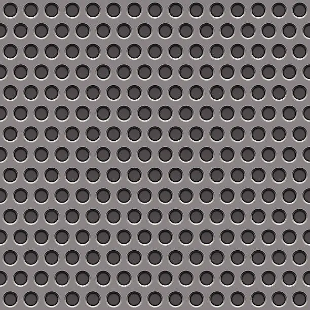 Vector illustration of Flat perforated metal texture - VECTOR