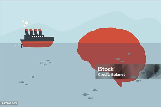 Ship And Brain Iceberg Stock Illustration - Download Image Now - Iceberg - Ice Formation, Mental Health, Concepts