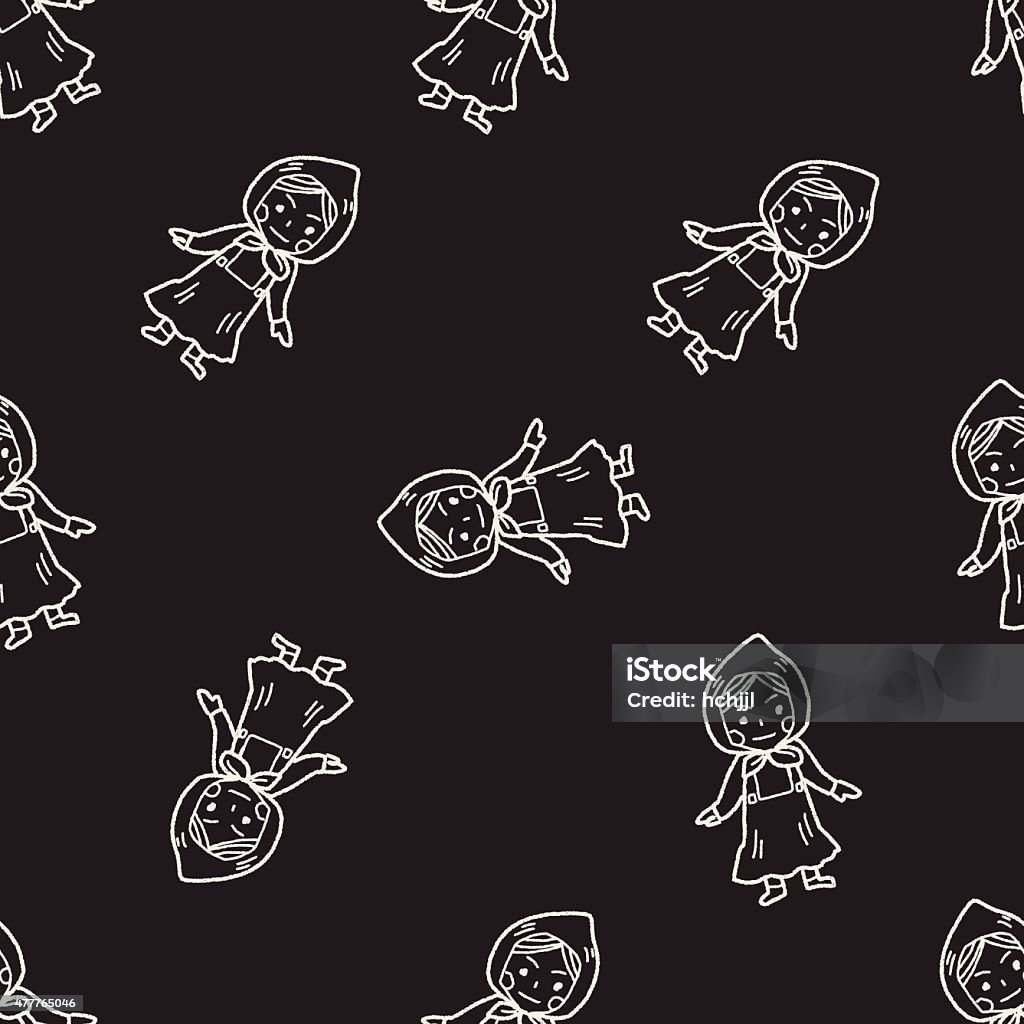 Dutch Girl Pattern Background Dutch Woman Doodle Seamless Pattern Background Stock Illustration ...