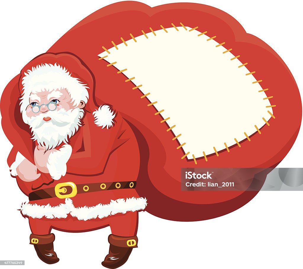 Comic Weihnachtsmann mit sack voll Geschenke große - Lizenzfrei Bühnenkostüm Vektorgrafik