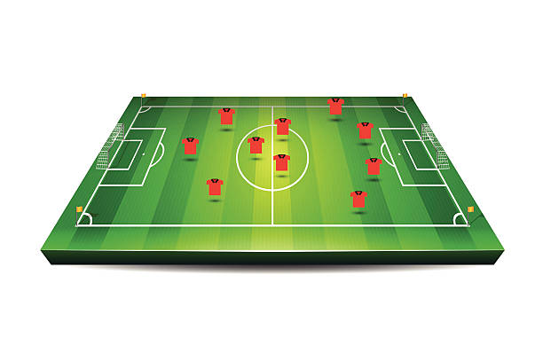 istock Soccer or football field with players and team tactics 477765266