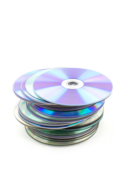 cd-rom, isoliert auf weißem hintergrund - dvd cd computer software red stock-fotos und bilder