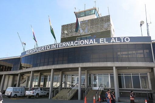 La Paz, Bolivia - May 6, 2015: El Alto International Airport, Bolivia. Located at an altitude of 4008 meters, El Alto is the highest international airport in the world.