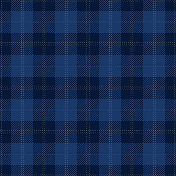 blaue nahtlose tartan-karomuster - schottenkaro stock-grafiken, -clipart, -cartoons und -symbole