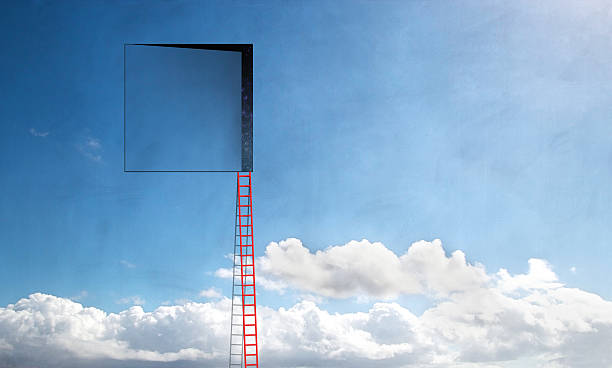 cloudspace e scala - ideas concepts ladder cloud foto e immagini stock