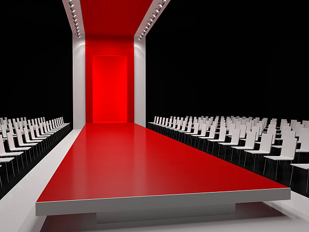 Empty red carpet, fashion runway
