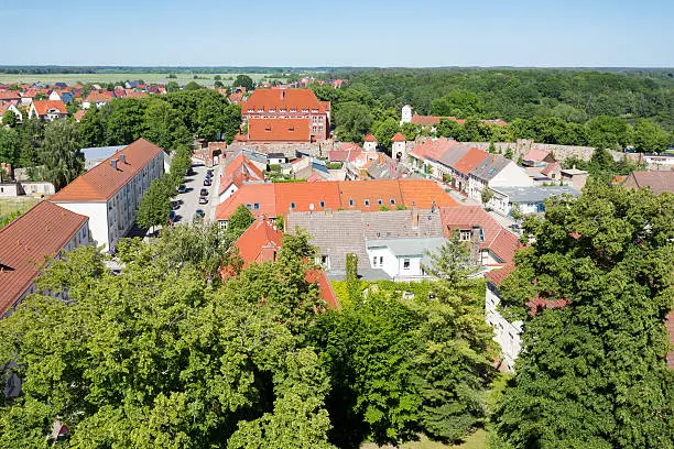 The historic old town of Templin, East Germany