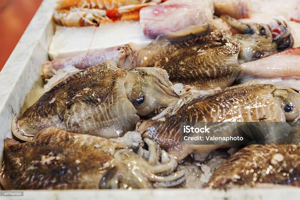 Varietà di frutti di mare - Foto stock royalty-free di Alimentazione sana