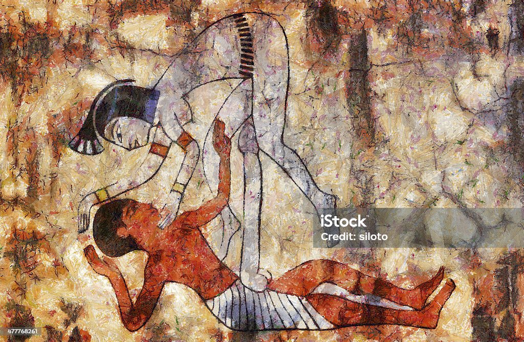 Erótico arte do antigo Egito - Ilustração de Cultura egípcia antiga royalty-free