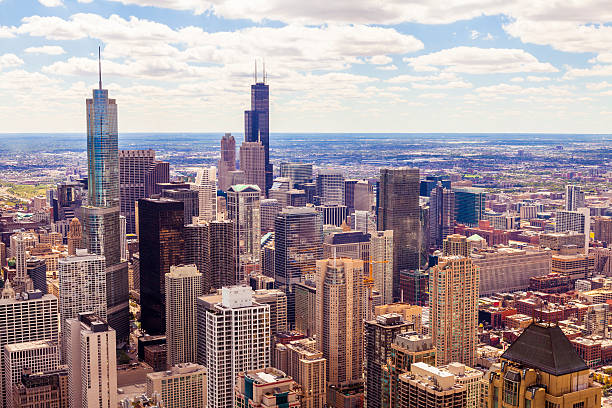 istock Top View On Chicago Downtown Office Buildings 477768765