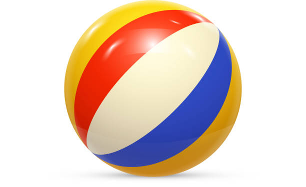 пляжный мяч, изолированные на белом фоне вектор - beach ball ball bouncing white background stock illustrations