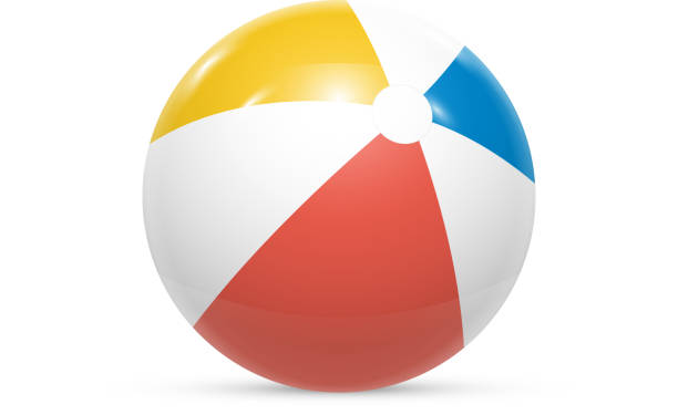 ilustrações, clipart, desenhos animados e ícones de bola de praia isolada no fundo branco vetor - beach ball ball sphere red